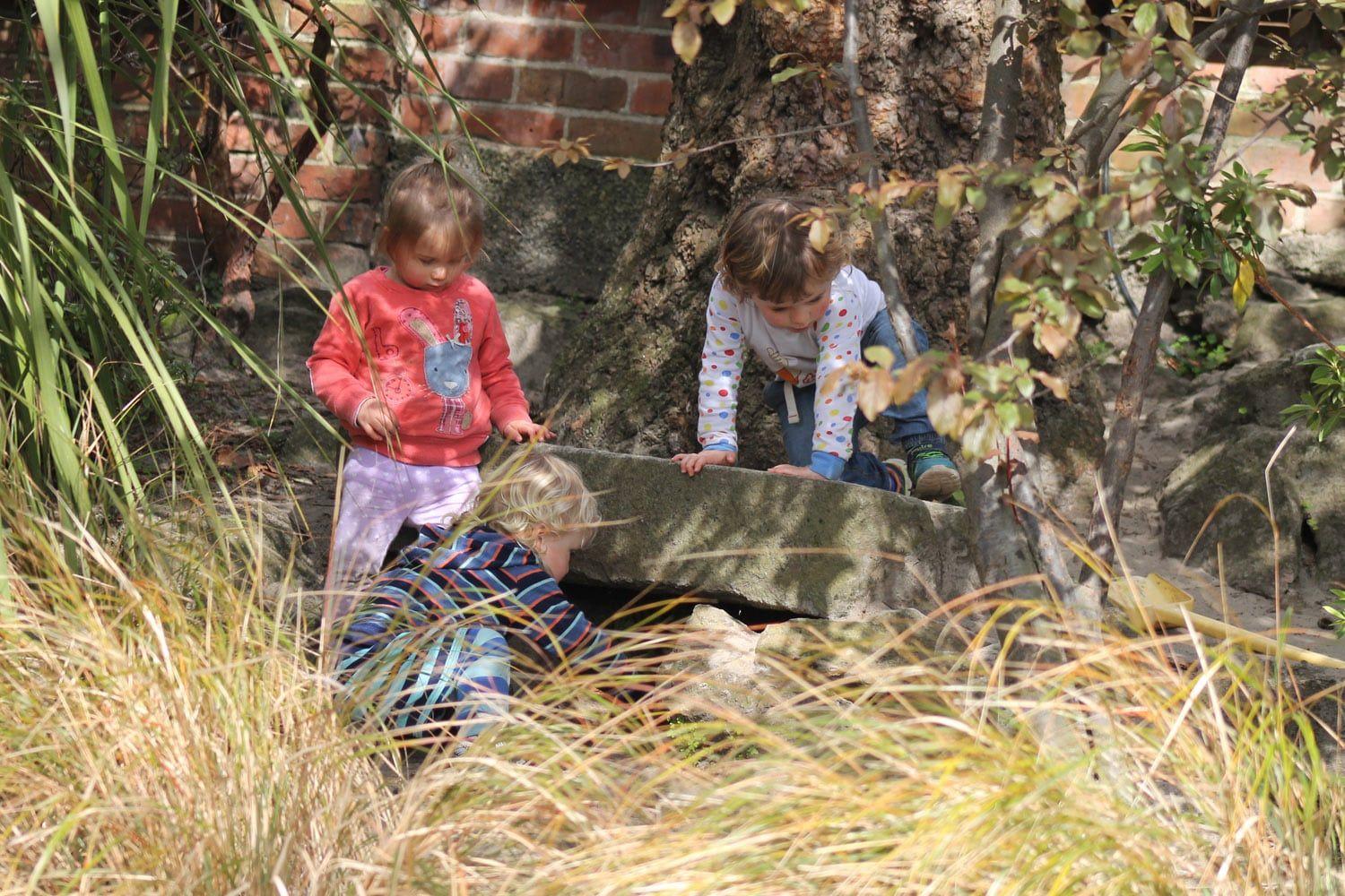 Three children playing